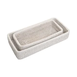 Yves Delorme Lot de 2 corbeilles Arcachon- Accessoires De Salle De Bain