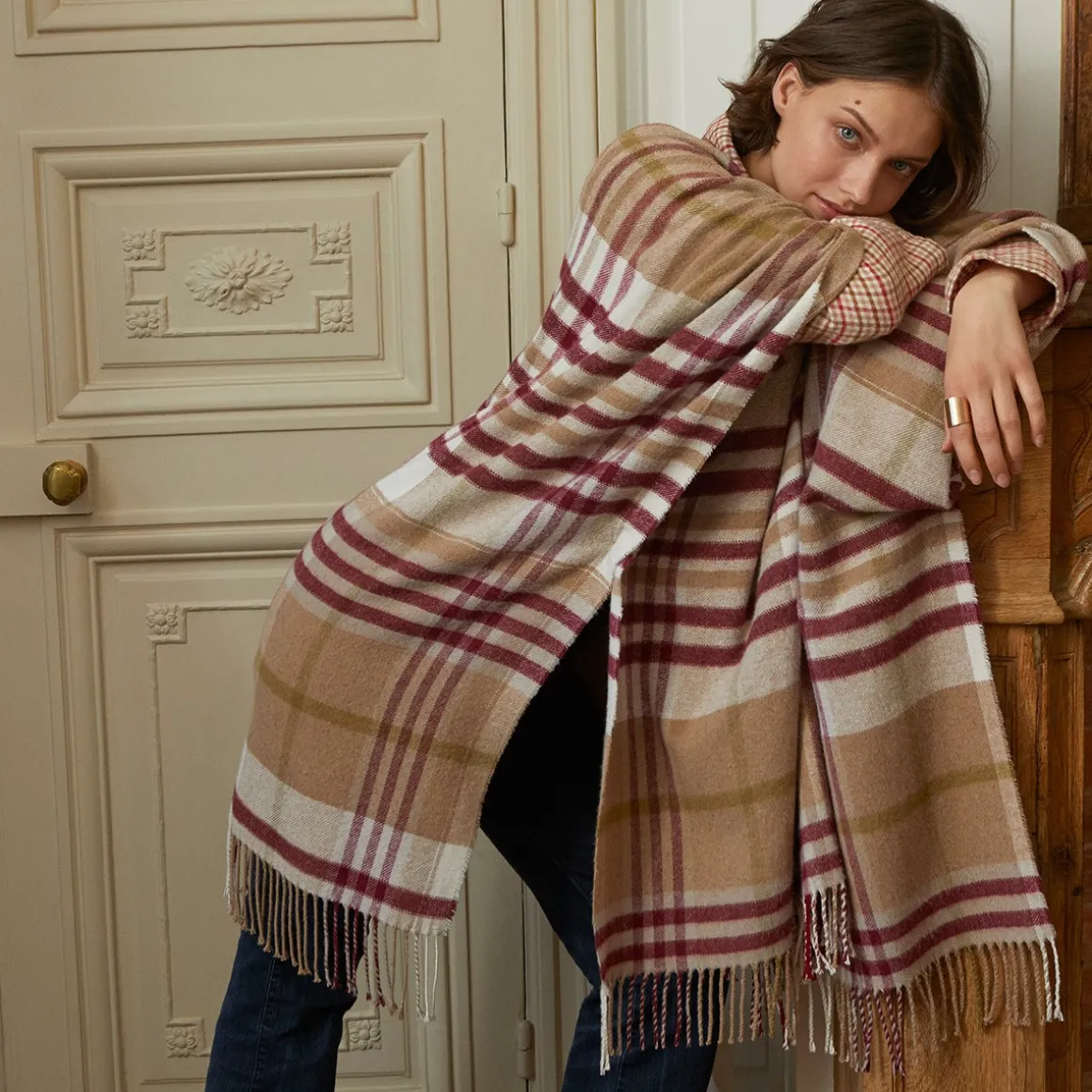 Yves Delorme Poncho Carreaux- Ponchos|Homewear & Loungewear